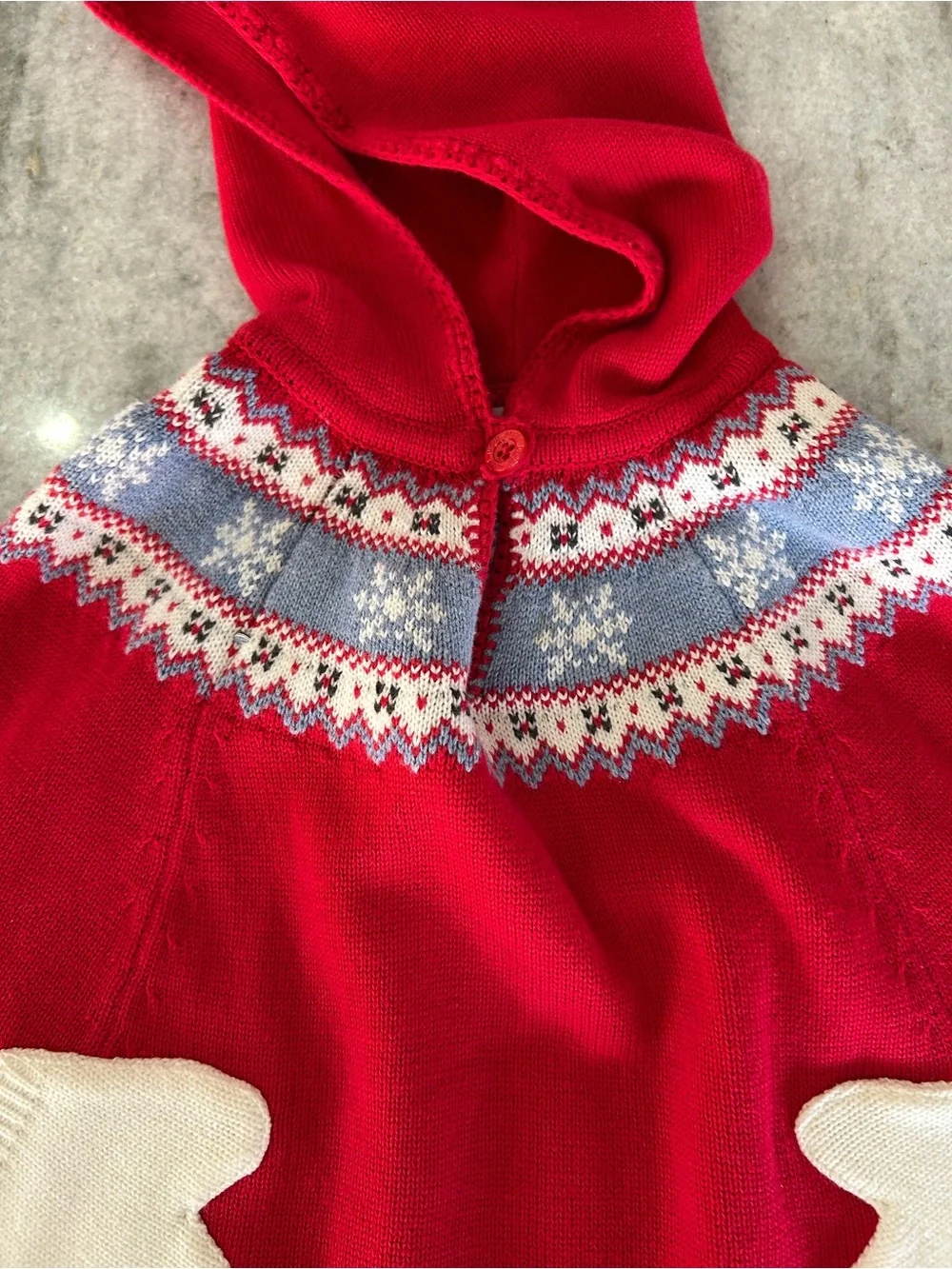 Angel Dear Knit Hooded Poncho Size 4